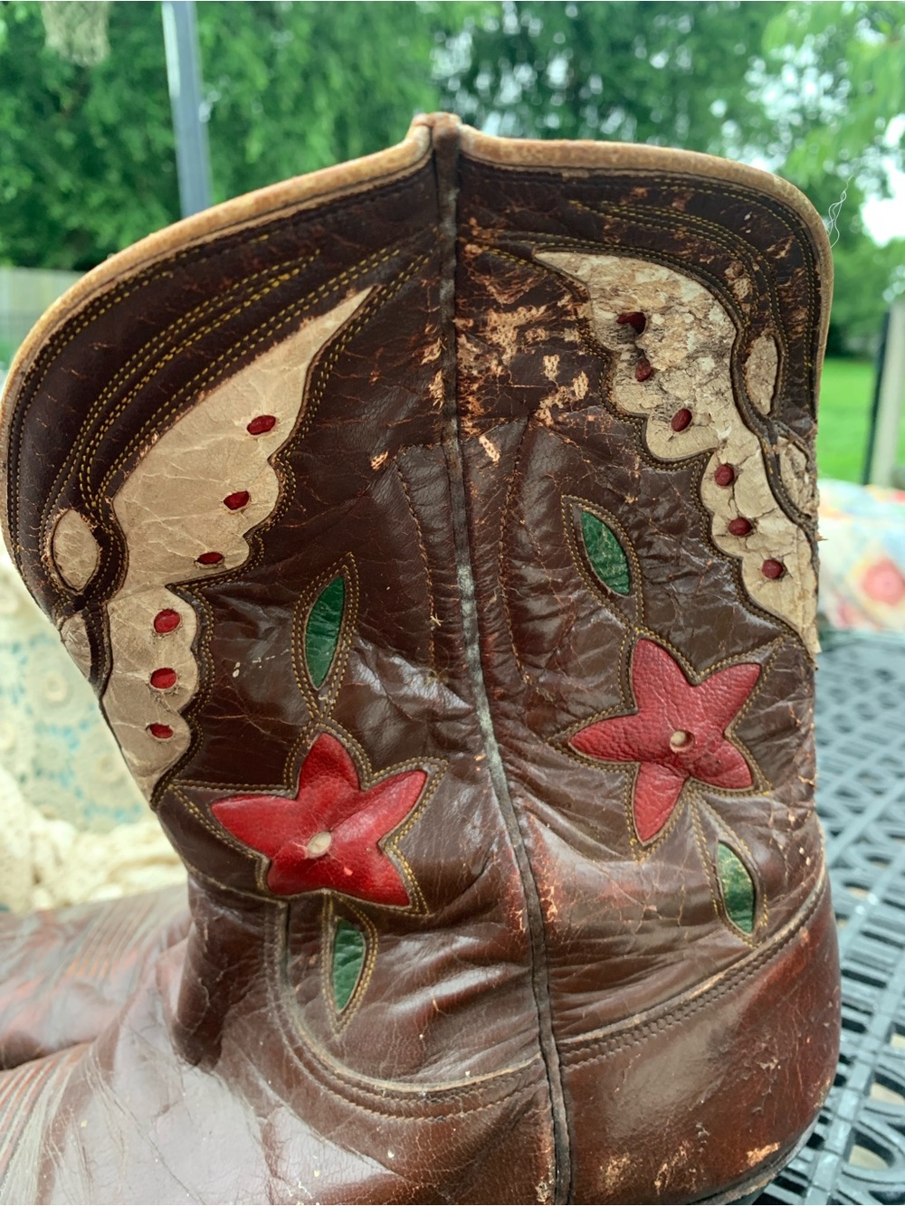 Vintage 1940’s 50s Nocona Brown Leather Cowboy Boots - Picture 3 of 15